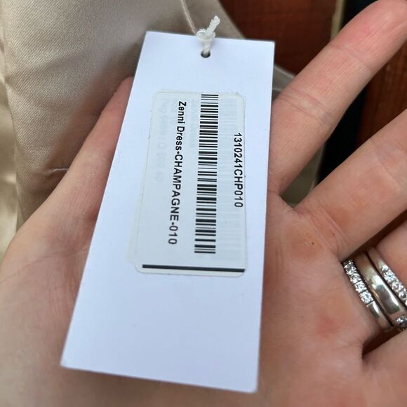 NWT Reformation Zenni Satin Mini Dress - Champagne size 10 - Picture 10 of 11